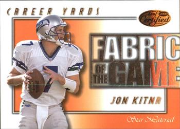 2000 Leaf Certified - Fabric of the Game #FG-68 Jon Kitna Front