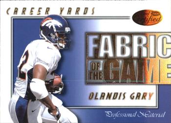 2000 Leaf Certified - Fabric of the Game #FG-71 Olandis Gary Front