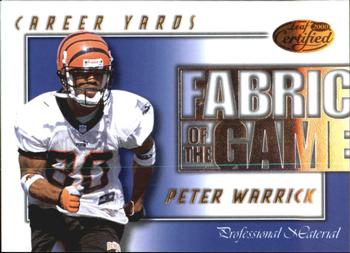 2000 Leaf Certified - Fabric of the Game #FG-73 Peter Warrick Front