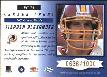 2000 Leaf Certified - Fabric of the Game #FG-74 Stephen Alexander Back