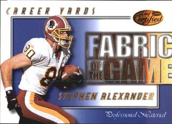 2000 Leaf Certified - Fabric of the Game #FG-74 Stephen Alexander Front