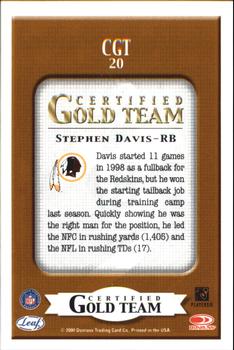 2000 Leaf Certified - Certified Gold Team #CGT20 Stephen Davis Back