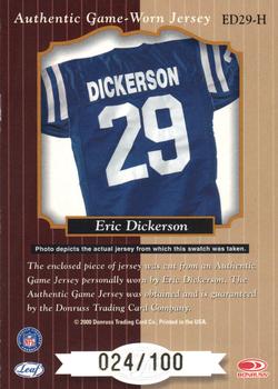 2000 Leaf Certified - Heritage Collection #ED29-H Eric Dickerson Back