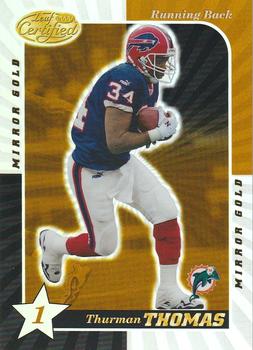 2000 Leaf Certified - Mirror Gold #53 Thurman Thomas Front