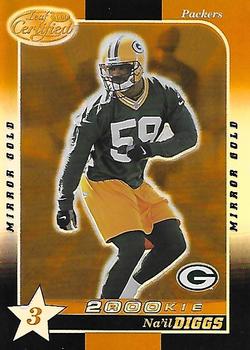 2000 Leaf Certified - Mirror Gold #174 Na'il Diggs Front