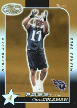 2000 Leaf Certified - Mirror Gold #219 Chris Coleman Front