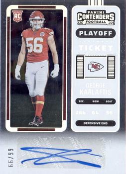 2022 Panini Contenders - Playoff Ticket #159 George Karlaftis Front