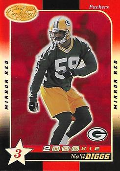 2000 Leaf Certified - Mirror Red #174 Na'il Diggs Front