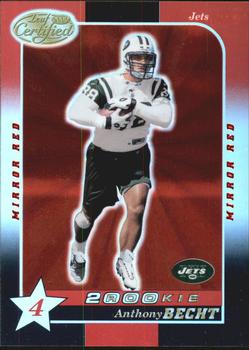 2000 Leaf Certified - Mirror Red #210 Anthony Becht Front