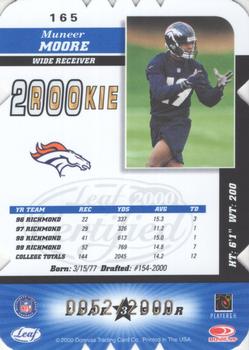 2000 Leaf Certified - Rookie Die Cuts #165 Muneer Moore Back