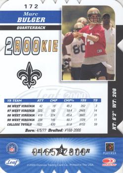 2000 Leaf Certified - Rookie Die Cuts #172 Marc Bulger Back
