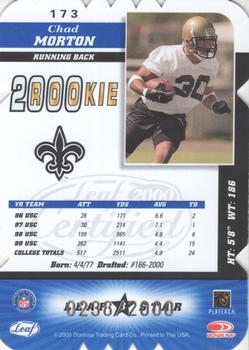2000 Leaf Certified - Rookie Die Cuts #173 Chad Morton Back