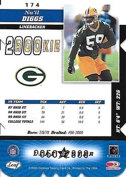 2000 Leaf Certified - Rookie Die Cuts #174 Na'il Diggs Back
