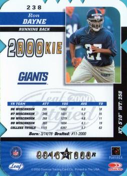 2000 Leaf Certified - Rookie Die Cuts #238 Ron Dayne Back
