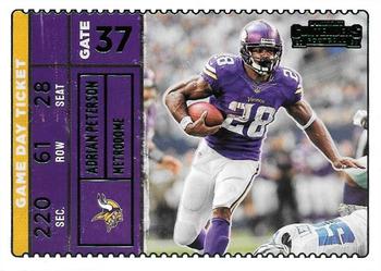 2022 Panini Contenders - Game Day Ticket Emerald #GDT-ADP Adrian Peterson Front