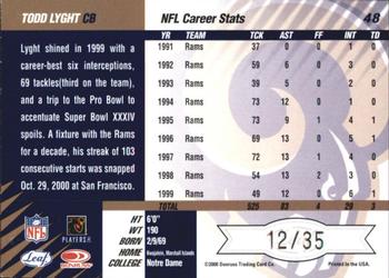 2000 Leaf Limited - Limited Edition #48 Todd Lyght Back