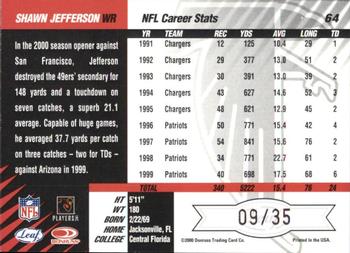 2000 Leaf Limited - Limited Edition #64 Shawn Jefferson Back