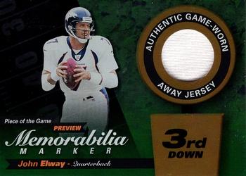 2000 Leaf Limited - Piece of the Game Previews Third Down #JE7-W John Elway Front