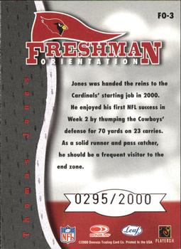 2000 Leaf Rookies & Stars - Freshman Orientation #FO-3 Thomas Jones Back