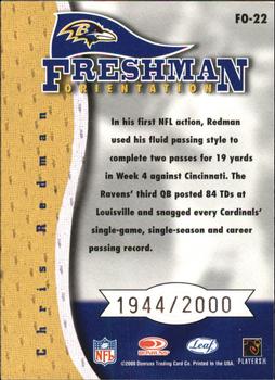 2000 Leaf Rookies & Stars - Freshman Orientation #FO-22 Chris Redman Back