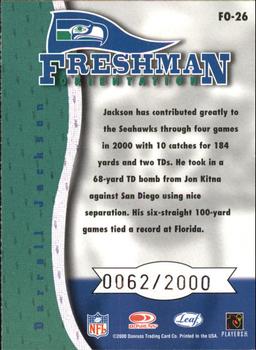 2000 Leaf Rookies & Stars - Freshman Orientation #FO-26 Darrell Jackson Back