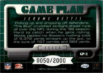 2000 Leaf Rookies & Stars - Game Plan #GP-2 Jerome Bettis Back