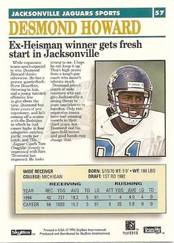 1995 SkyBox Premium #57 Desmond Howard Back