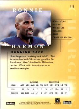 1995 SkyBox Premium #112 Ronnie Harmon Back