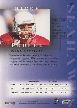 1995 SkyBox Premium #127 Ricky Proehl Back
