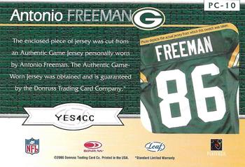 2000 Leaf Rookies & Stars - Prime Cuts #PC-10 Antonio Freeman Back