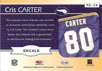2000 Leaf Rookies & Stars - Prime Cuts #PC-19 Cris Carter Back