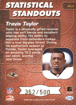 2000 Leaf Rookies & Stars - Statistical Standouts #SS-3 Travis Taylor Back