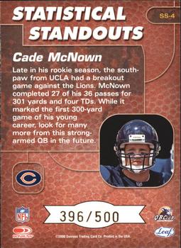 2000 Leaf Rookies & Stars - Statistical Standouts #SS-4 Cade McNown Back