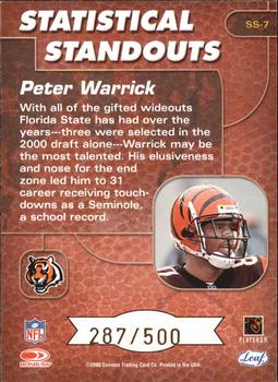 2000 Leaf Rookies & Stars - Statistical Standouts #SS-7 Peter Warrick Back