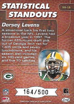 2000 Leaf Rookies & Stars - Statistical Standouts #SS-15 Dorsey Levens Back