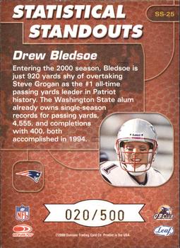 2000 Leaf Rookies & Stars - Statistical Standouts #SS-25 Drew Bledsoe Back