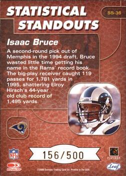 2000 Leaf Rookies & Stars - Statistical Standouts #SS-36 Isaac Bruce Back