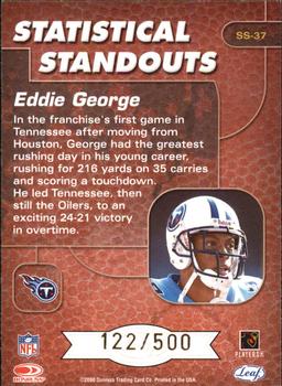 2000 Leaf Rookies & Stars - Statistical Standouts #SS-37 Eddie George Back
