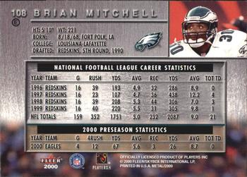 2000 Metal - Emerald #108 Brian Mitchell Back