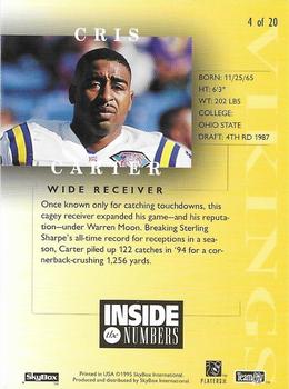 1995 SkyBox Premium - Inside the Numbers #4 Cris Carter Back