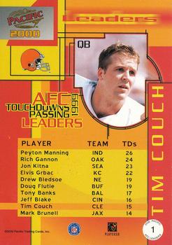 2000 Pacific - AFC Leaders #1 Tim Couch Back