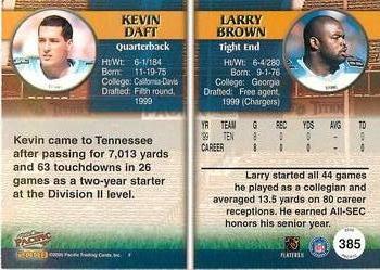 2000 Pacific - Copper #385 Kevin Daft / Larry Brown Back