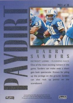 1995 SkyBox Premium - Paydirt Blue #PD23 Barry Sanders Back