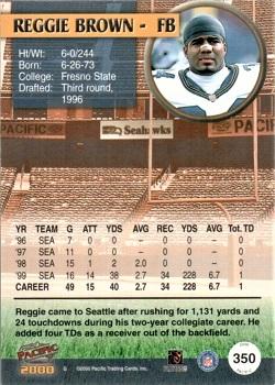 2000 Pacific - Gold #350 Reggie Brown Back