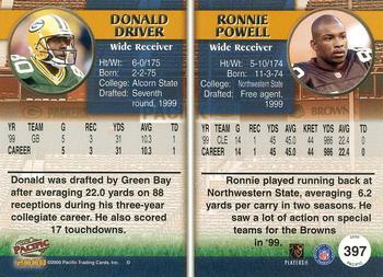2000 Pacific - Gold #397 Donald Driver / Ronnie Powell Back