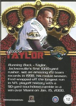 2000 Pacific - Gold Crown Die Cuts #12 Fred Taylor Back