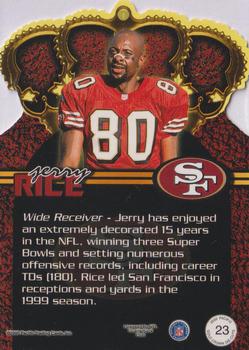 2000 Pacific - Gold Crown Die Cuts #23 Jerry Rice Back