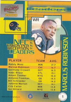 2000 Pacific - NFC Leaders #1 Marcus Robinson Back