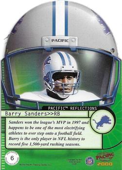 2000 Pacific - Reflections #6 Barry Sanders Back