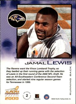 2000 Pacific Aurora - Championship Fever Silver #2 Jamal Lewis Back